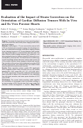 Cover page: Evaluation of the impact of strain correction on the orientation of cardiac diffusion tensors with in vivo and ex vivo porcine hearts