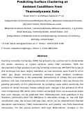 Cover page: Predicting Surface Clustering at Ambient Conditions from Thermodynamic Data