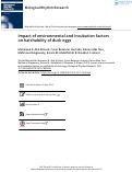 Cover page: Impact of environmental and incubation factors on hatchability of duck eggs