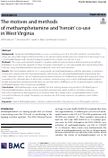 Cover page: The motives and methods of methamphetamine and 'heroin' co-use in West Virginia.