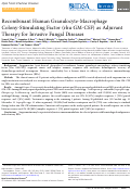 Cover page: Recombinant Human Granulocyte-Macrophage Colony-Stimulating Factor (rhu GM-CSF) as Adjuvant Therapy for Invasive Fungal Diseases.