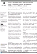 Cover page: Study of Optimal Perimetric Testing in Children (OPTIC): evaluation of kinetic approaches in childhood neuro-ophthalmic disease