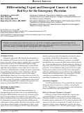 Cover page: Differentiating Urgent and Emergent Causes of Acute  Red Eye for the Emergency Physician