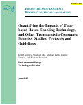 Cover page: Quantifying the Impacts of Timebased Rates, Enabling Technology, and Other Treatments in Consumer Behavior Studies: Protocols and Guidelines