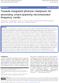 Cover page: Towards integrated photonic interposers for processing octave-spanning microresonator frequency combs