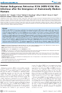 Cover page: Human Endogenous Retrovirus K106 (HERV-K106) Was Infectious after the Emergence of Anatomically Modern Humans