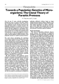 Cover page: Towards a population genetics of microorganisms: The clonal theory of parasitic protozoa