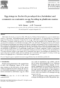 Cover page: Egg strings in Euchirella pseudopulchra (Aetideidae) and comments on constraints on egg brooding in planktonic marine copepods