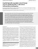 Cover page: A pathologically expanded, clonal lineage of IL-21-producing CD4+ T cells drives inflammatory neuropathy.