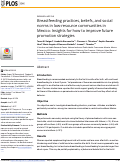 Cover page: Breastfeeding practices, beliefs, and social norms in low-resource communities in Mexico: Insights for how to improve future promotion strategies