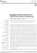 Cover page: Evolution and Diversification of FRUITFULL Genes in Solanaceae