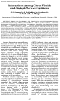 Cover page: Interactions Among Citrus Viroids and Phytophthora citrophthora