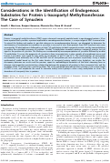 Cover page: Considerations in the Identification of Endogenous Substrates for Protein L-Isoaspartyl Methyltransferase: The Case of Synuclein