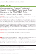 Cover page: Coronary Artery Disease Events and Carotid Intima‐Media Thickness in Type 1 Diabetes in the DCCT/EDIC Cohort