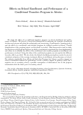 Cover page: Effects on School Enrollment and Performance of a Conditional Transfers Program in Mexico