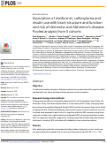 Cover page: Association of metformin, sulfonylurea and insulin use with brain structure and function and risk of dementia and Alzheimer’s disease: Pooled analysis from 5 cohorts