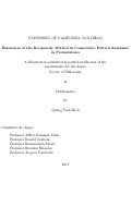 Cover page: Extensions of the Reciprocity Method in Consecutive Pattern Avoidance in Permutations