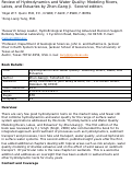 Cover page: Review of Hydrodynamics and Water Quality: Modeling Rivers, Lakes, and Estuaries by Zhen-Gang Ji. Second edition Ji Zhen-Gang TetraTech Inc Hydrodynamics and Water Quality: Modeling Rivers, Lakes, and Estuaries 2017 Wiley Interscience, John Wiley &amp; Sons, Inc. 111 Rivers Street, Hoboken, NJ 07030 978-0-470-13543-3 676 Chapters, 11
