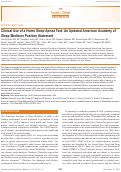 Cover page: Clinical Use of a Home Sleep Apnea Test: An Updated American Academy of Sleep Medicine Position Statement.