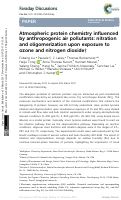 Cover page: Atmospheric protein chemistry influenced by anthropogenic air pollutants: nitration and oligomerization upon exposure to ozone and nitrogen dioxide