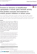 Cover page: Erratum to: Genome co-amplification upregulates a mitotic gene network activity that predicts outcome and response to mitotic protein inhibitors in breast cancer