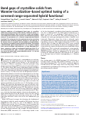 Cover page: Band gaps of crystalline solids from Wannier-localization–based optimal tuning of a screened range-separated hybrid functional
