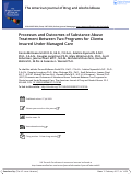 Cover page: Processes and outcomes of substance abuse treatment between two programs for clients insured under managed care.