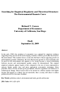 Cover page: Searching for Empirical Regularity and Theoretical Structure:  The Environmental Kuznets Curve