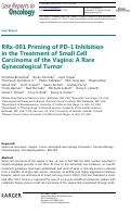 Cover page: RRx-001 Priming of PD-1 Inhibition in the Treatment of Small Cell Carcinoma of the Vagina: A Rare Gynecological Tumor