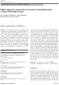 Cover page: Diffuse migratory connectivity in two species of shrubland birds: evidence from stable isotopes