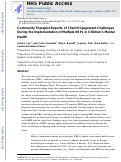 Cover page: Community Therapist Reports of Client Engagement Challenges During the Implementation of Multiple EBPs in Children’s Mental Health