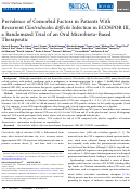 Cover page: Prevalence of Comorbid Factors in Patients With Recurrent Clostridioides difficile Infection in ECOSPOR III, a Randomized Trial of an Oral Microbiota-Based Therapeutic.