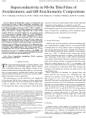 Cover page: Superconductivity in Nb-Sn Thin Films of Stoichiometric and Off-Stoichiometric Compositions