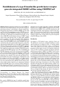 Cover page: Establishment of a type II insulin-like growth factor receptor gene site-integrated SKBR3 cell line using CRISPR/Cas9.