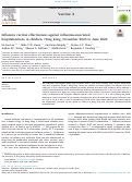 Cover page: Influenza vaccine effectiveness against influenza-associated hospitalizations in children, Hong Kong, November 2023 to June 2024.