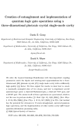 Cover page: Creation of entanglement and implementation of quantum logic gate operations using a three-dimensional photonic crystal single-mode cavity