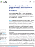 Cover page: Microneedle manipulation of the mammalian spindle reveals specialized, short-lived reinforcement near chromosomes