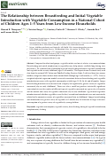 Cover page: The Relationship between Breastfeeding and Initial Vegetable Introduction with Vegetable Consumption in a National Cohort of Children Ages 1-5 Years from Low-Income Households.