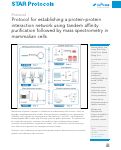 Cover page: Protocol for establishing a protein-protein interaction network using tandem affinity purification followed by mass spectrometry in mammalian cells