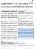 Cover page: Dynamic structural order of a low-complexity domain facilitates assembly of intermediate filaments