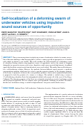 Cover page: Self-Localization of a Deforming Swarm of Underwater Vehicles Using Impulsive Sound Sources of Opportunity