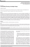 Cover page: Sustainability Planning as Paradigm Change