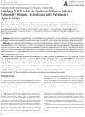 Cover page: Capillary Proliferation in Systemic‐Sclerosis‐Related Pulmonary Fibrosis: Association with Pulmonary Hypertension