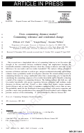 Cover page: Does commuting distance matter? Commuting tolerance and residential change