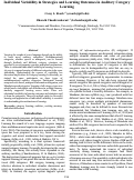 Cover page: Individual Variability in Strategies and Learning Outcomes in Auditory Category Learning