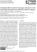 Cover page: Continental outflow from the US to the upper troposphere over the North Atlantic during the NASA INTEX-NA Airborne Campaign