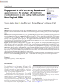 Cover page: Engagement in child psychiatry department appointments: An analysis of electronic medical records in one safety-net hospital in New England, USA.