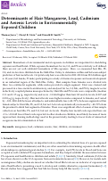 Cover page: Determinants of Hair Manganese, Lead, Cadmium and Arsenic Levels in Environmentally Exposed Children