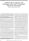 Cover page: Adventitious agents and smallpox vaccine in strategic national stockpile.