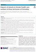 Cover page: Impacts of attacks to female health care workers in three territories of Colombia.